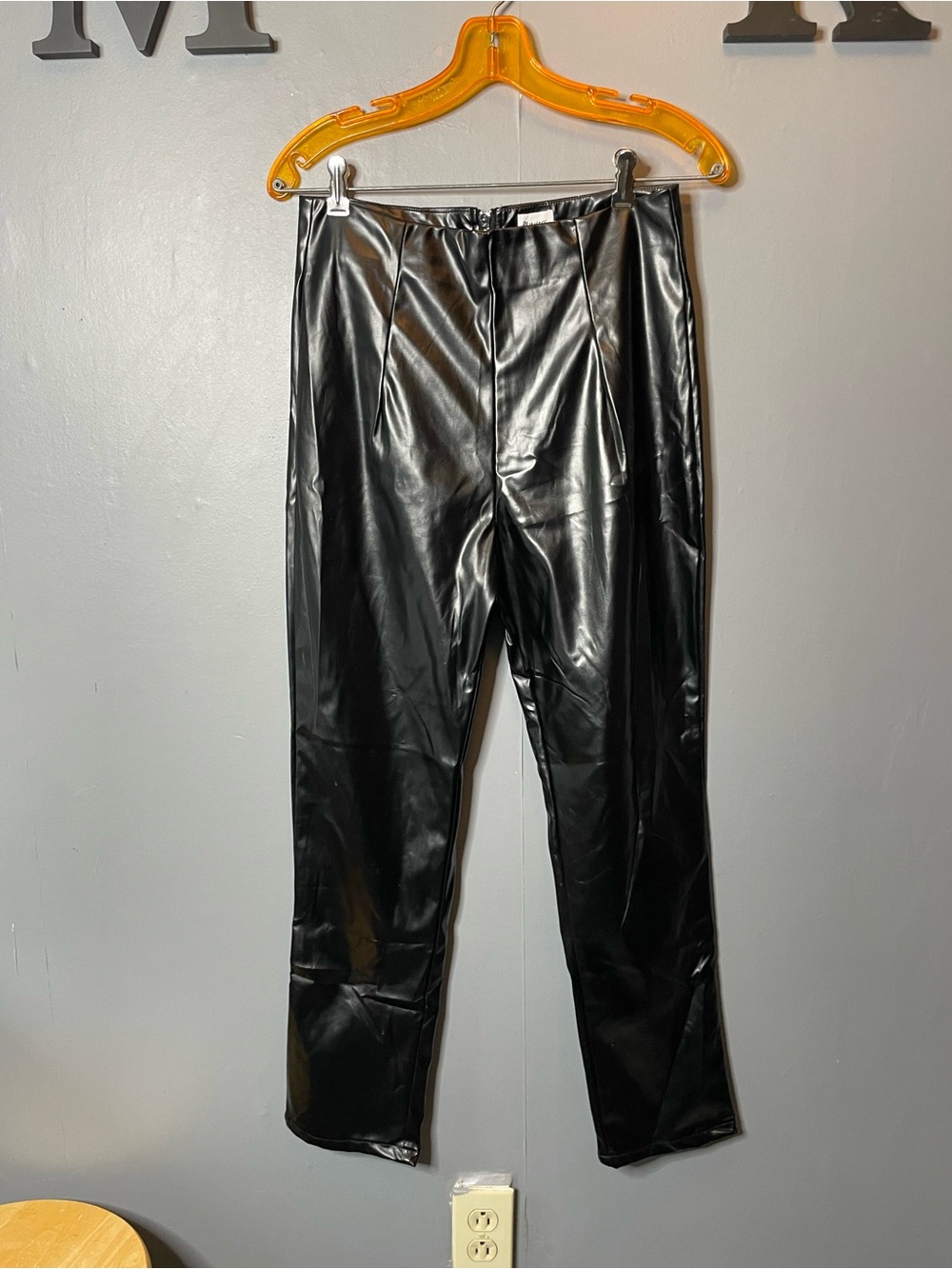 Princess Polly Faux Leather Pants US 8 Black womens skinny